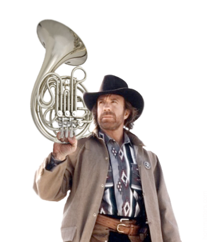 Chuck Norris Texas Ranger French horn meme chuck norris french horn exploitable1 Humor: 8 Chuck Norris Memes with Walker Texas Ranger as a French Horn Player